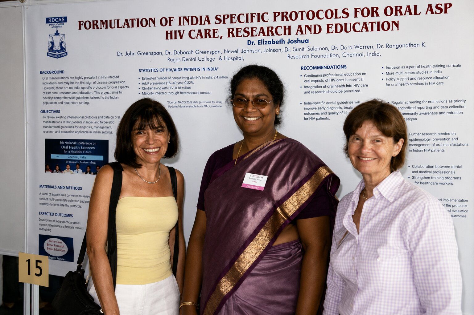 Prof. Dr. Elizabeth Joshua at an international academic dental event